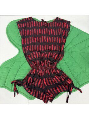 Living Hula Girls 10 Red Black Ohe Kapala Romper